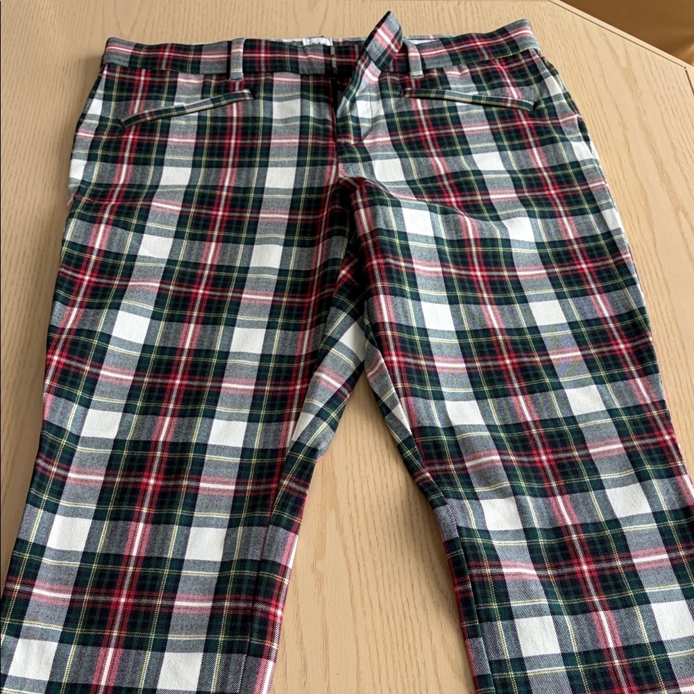 GAP Plaid Skinny Ankle Pants - Red and Green